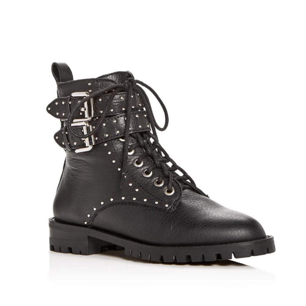 Rebecca Minkoff Jaiden Studded Leather Combat Boots - 8M